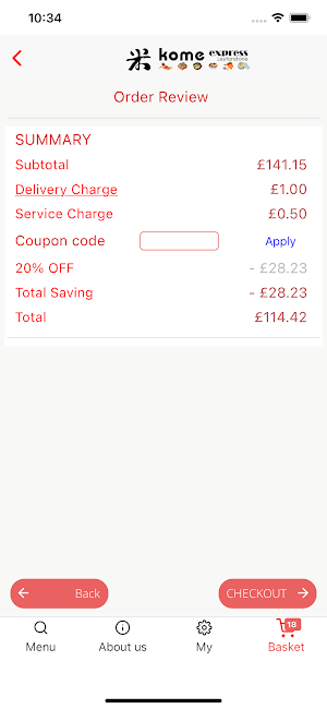 Kome Express Leytonstone Screenshot 2