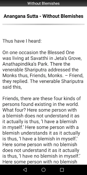 Without Blemishes Sutta Screenshot 1
