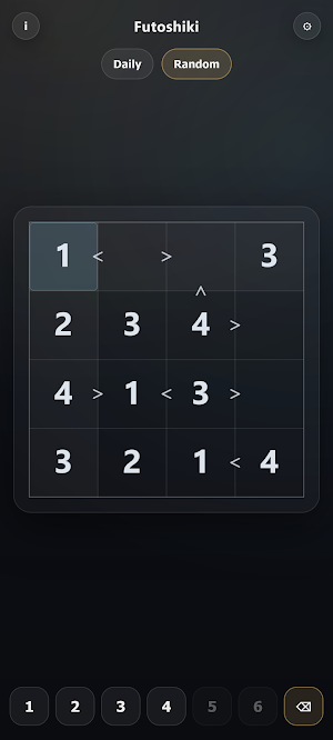 Futoshiki - Inequality Puzzle Screenshot 0
