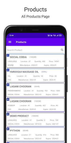 Stock Management System Screenshot 1