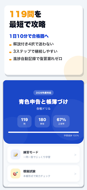 青色申告ドリル 帳簿づけの基本 Screenshot 0