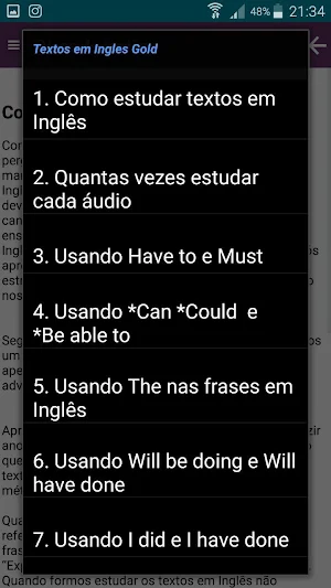 Textos em Inglês - Gold Screenshot 3