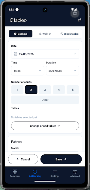 Tableo Manager App Screenshot 1