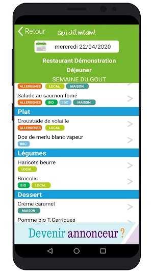 Qui Dit Miam! Qu'est ce qu'on mange à la cantine ? Screenshot 2