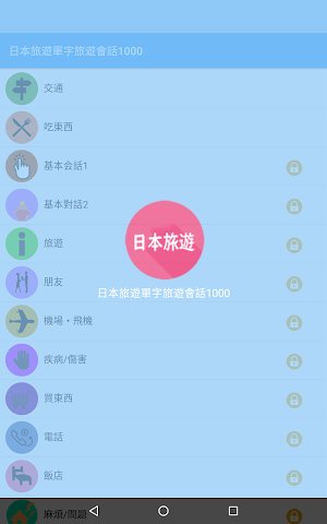 日本旅遊單字旅遊會話1000 Screenshot 0
