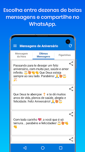 Mensagens e Figurinhas de Aniversário Screenshot 1