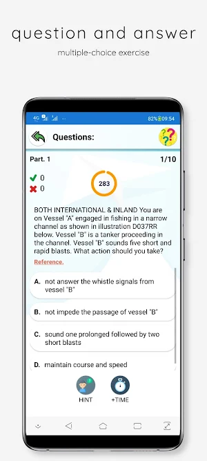 USCG Rules of the Road Exam Screenshot 1
