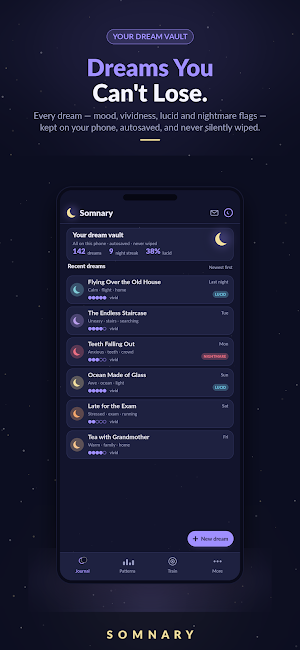 Somnary: Private Dream Journal Screenshot 0
