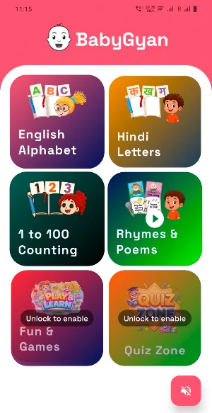 BabyGyan: Kids Learning App Screenshot 1
