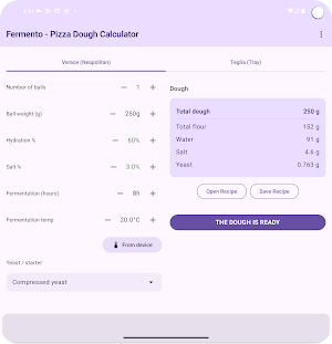 Fermento - Pizza Dough Calc Screenshot 0