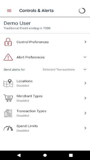 DFDFCU CardNav Screenshot 2