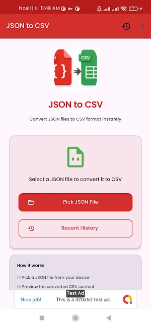 JSON to CSV Screenshot 3