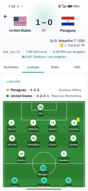 World Cup 2026 Live Scores Screenshot 0
