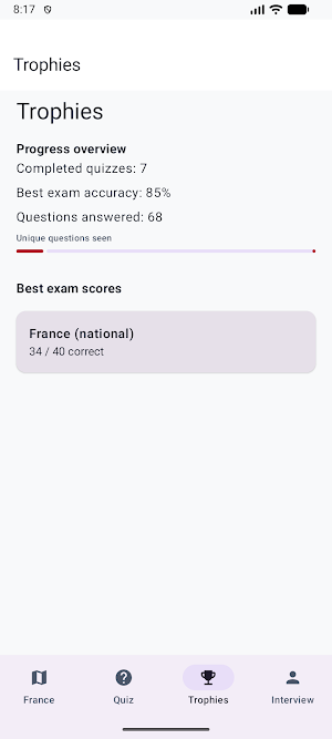 French Citizenship Test Screenshot 3