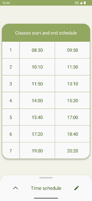 NULES Schedule Screenshot 3