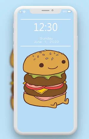 Cute Food Wallpaper 🍔🍕🥪 Screenshot 1