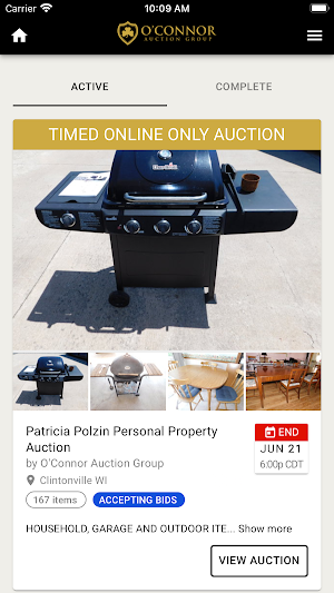O'Connor Auction Group Screenshot 2