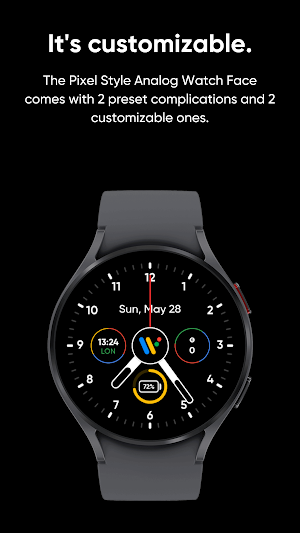 Pixel Style Analog Watch Face Screenshot 2