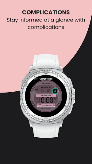 EXD199: Retro Pink Watch Face Screenshot 3