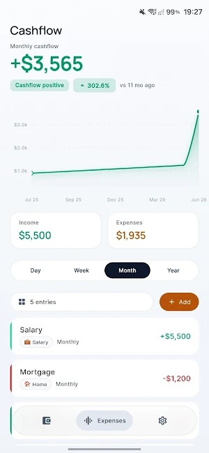Wealth & Cashflow Tracker Screenshot 1