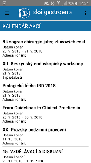 Česká gastroenterologická společnost Screenshot 2