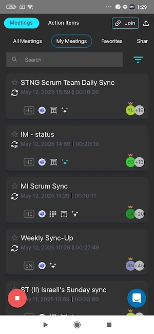 Meeting Insights Screenshot 1