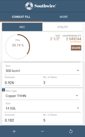 Southwire® Conduit Fill Calc Screenshot 0