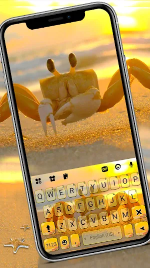 Cute Crab Holiday Keyboard Background Screenshot 0