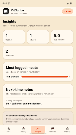 PitScribe: BBQ Cook Log Screenshot 3