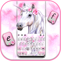 Rose Pink Unicorn Keyboard Background