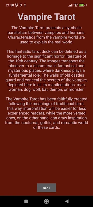 Vampire Tarot Screenshot 0