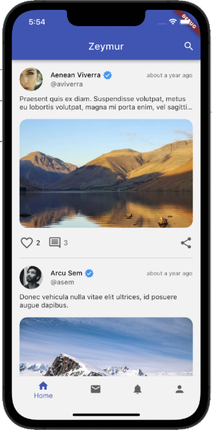 Zeymur Social Template Flutter Screenshot 0