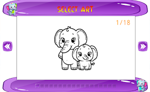 Elephant Fill Color Game Screenshot 1