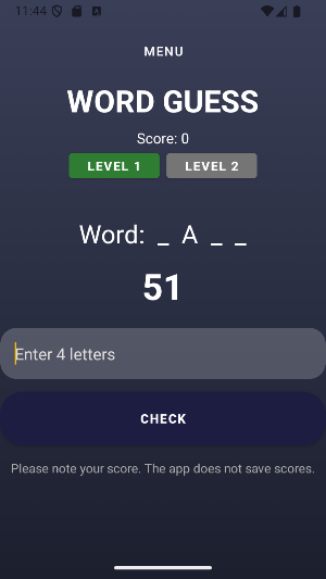 Word Guess Game Screenshot 0