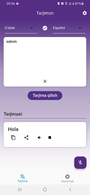 Ispancha-O'zbekcha tarjimon Screenshot 0