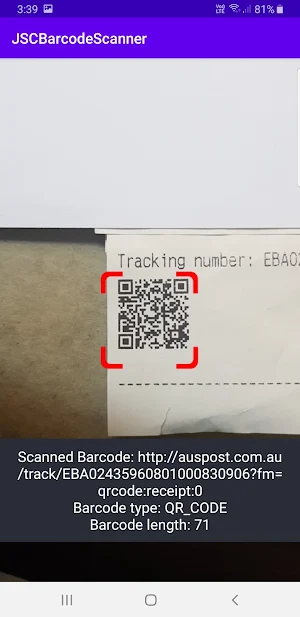 JSCBarcodeScanner Screenshot 3