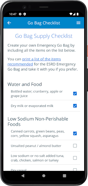 ESRD Emergency HUB Screenshot 2
