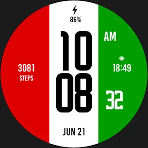 Red White Green Watch Face Screenshot 3