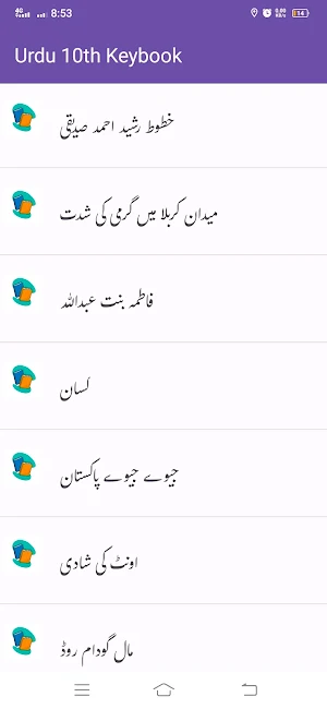 Urdu 10th Keybook and Textbook Screenshot 3