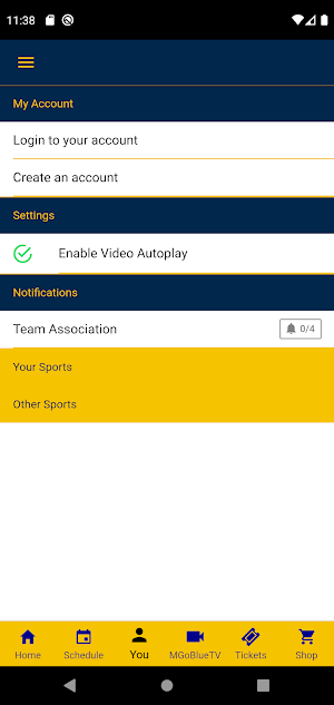 Michigan Athletics Screenshot 3