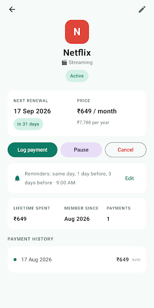 Recur: Subscription Tracker Screenshot 0