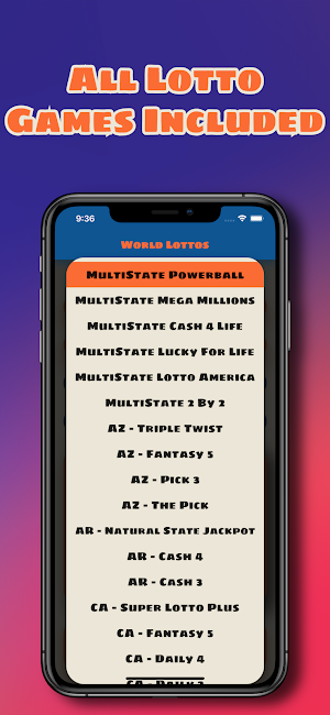 World Lottos and Lotteries USA Screenshot 1