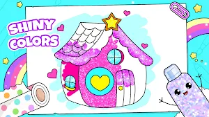 Glitter House Coloring Book Screenshot 0