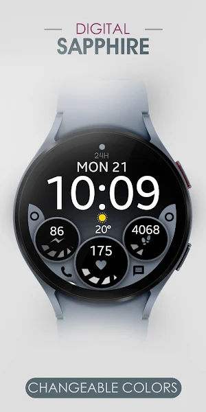 Sapphire Digital Watch Face Screenshot 0