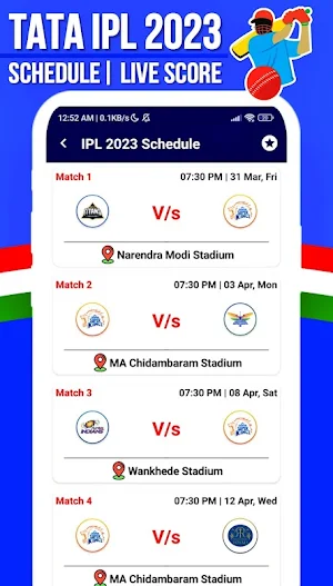 CrickPay : IPL 2023 Schedule Screenshot 1
