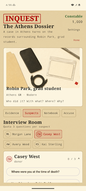 Inquest Daily Detective Game Screenshot 2