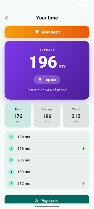 Reaction Time Tester Screenshot 2
