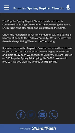 Popular Spring Baptist Church Screenshot 1