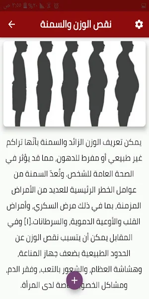 مقاييس الوزن بالنسبة للطول الص screenshot 1