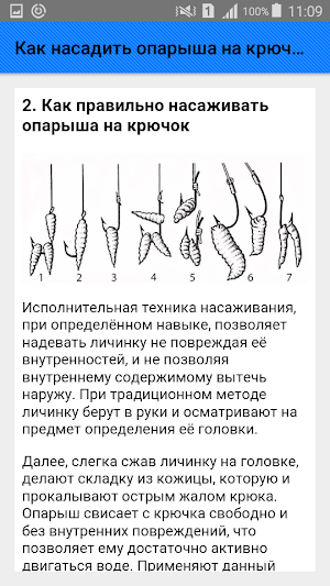 Как насадить опарыша на крючок. Советы Screenshot 2